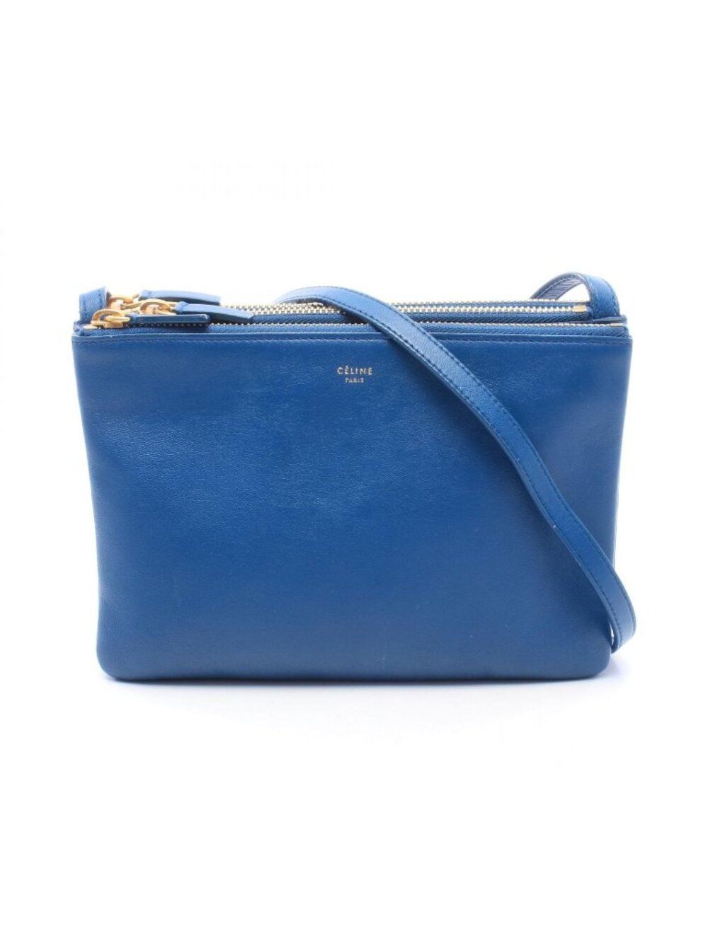 Celine Shoulder Bag Trio Small Blue Leather